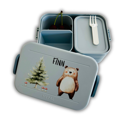 Personalisierte Brotdose für Kinder &quot;Bär&quot;