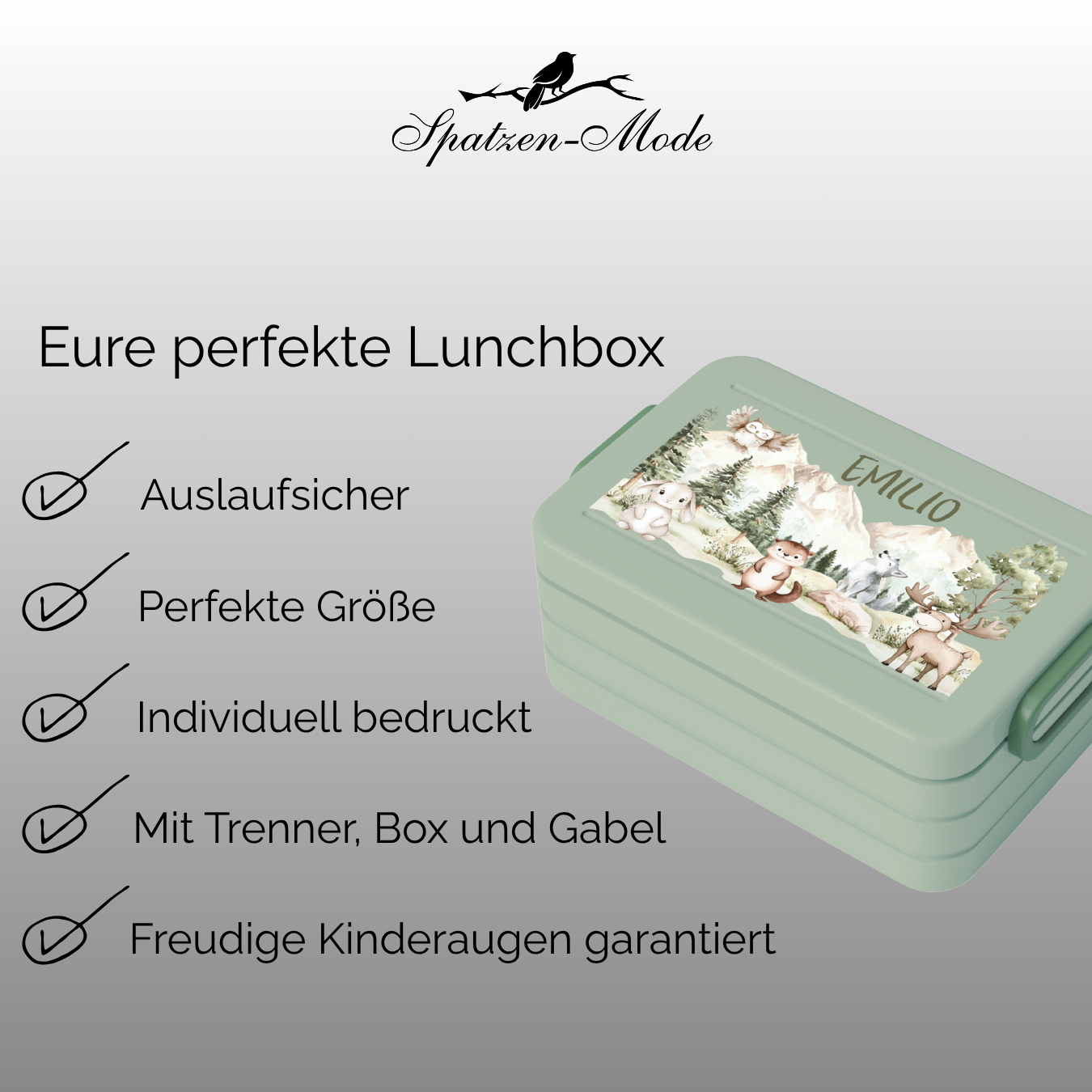 Personalisierte Brotdose für Kinder &quot;Bergwelten&quot;