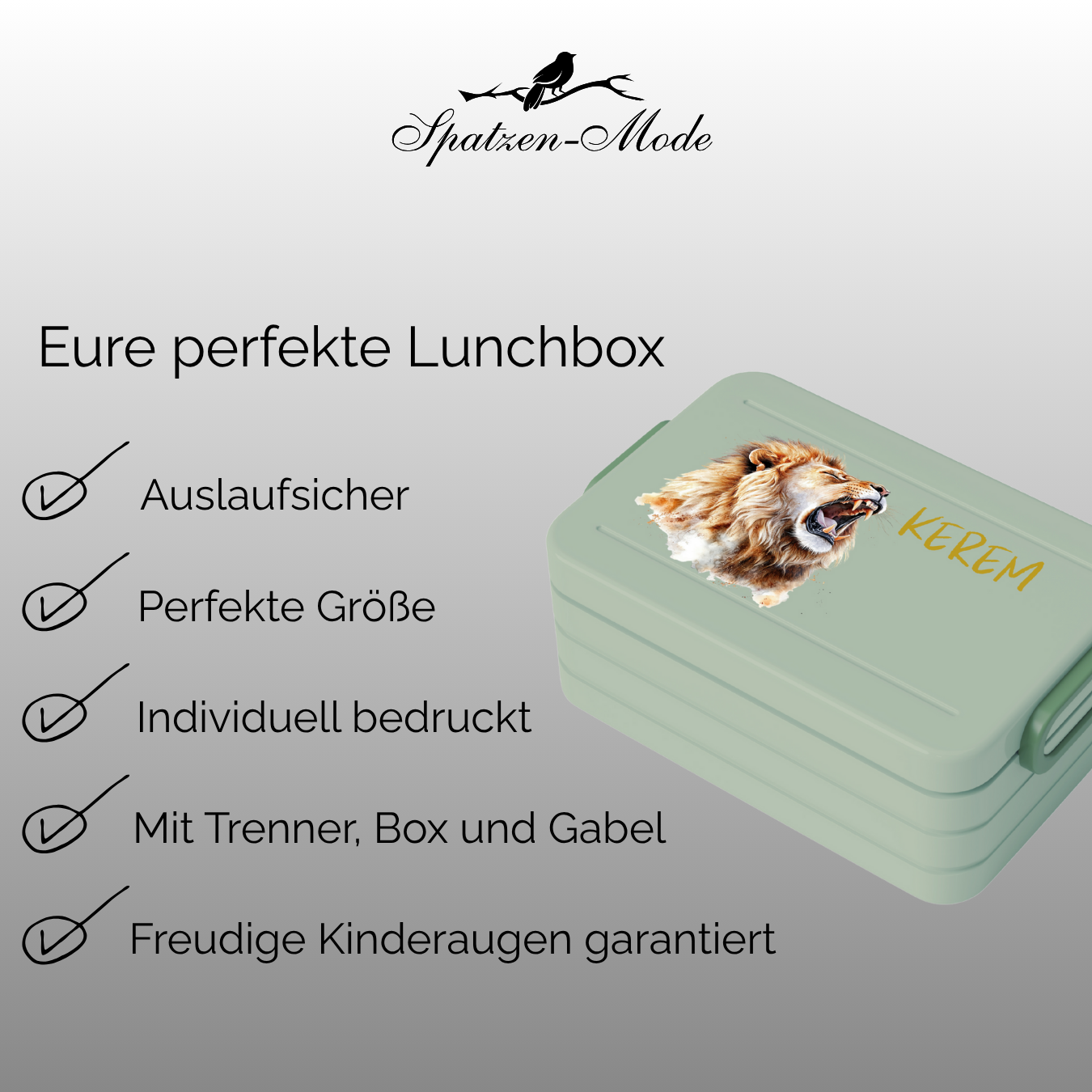 Personalisierte Brotdose für Kinder &quot;Löwe&quot;