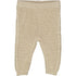 Beige Wollhose Oat für Babys mit grobem Strickmuster für Wärmeisolierung und Komfort, ideal für Abenteuer und Nickerchen.