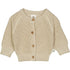 Soft beige knit cardigan with front buttons, ideal for infants in versatile and stylish design, perfect for changeable weather.