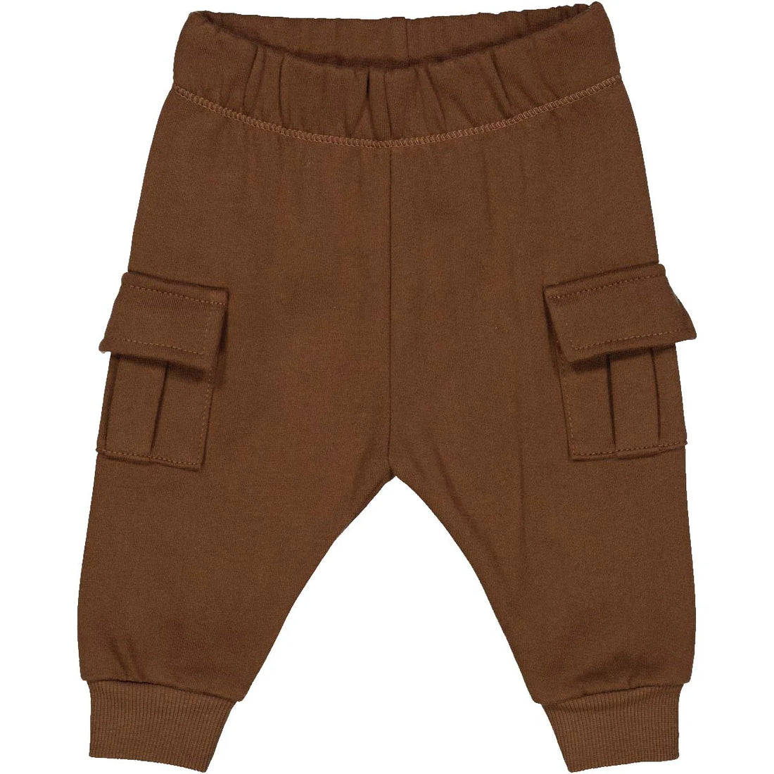 Brown babysweat cargo pants with pockets, ensuring comfort and style for babies, made from soft, high-quality fabric.