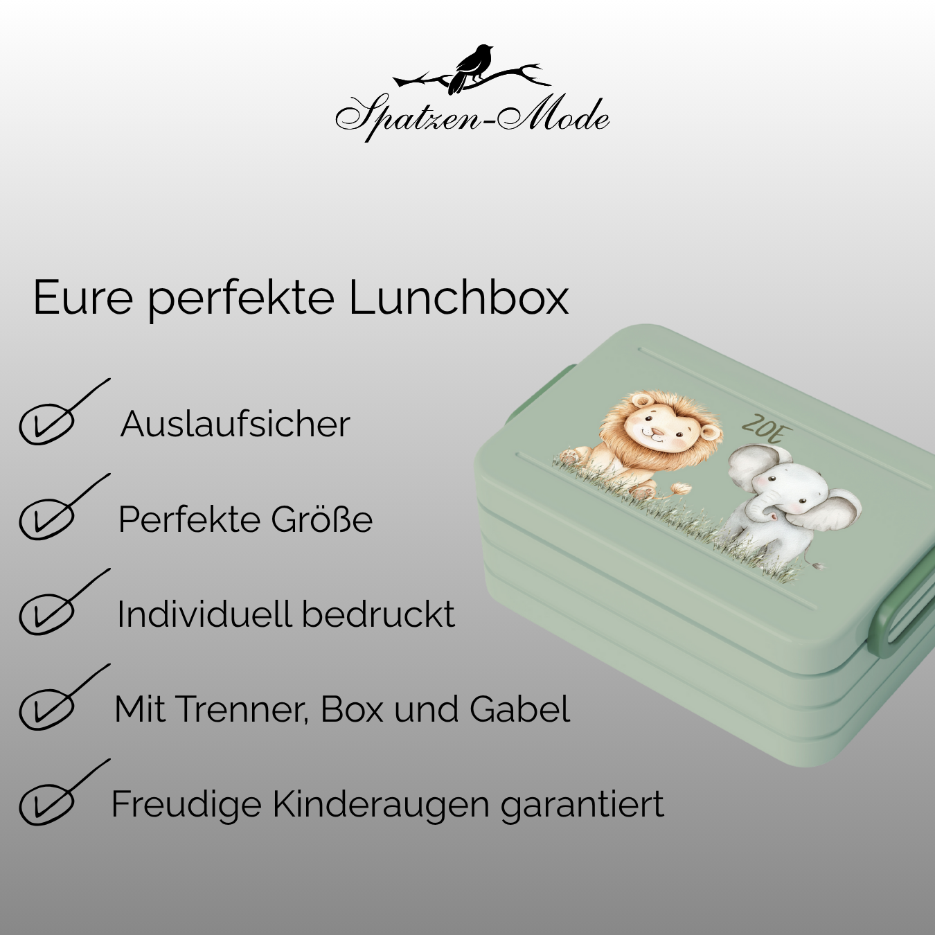 Personalisierte Brotdose für Kinder &quot;Safari&quot;