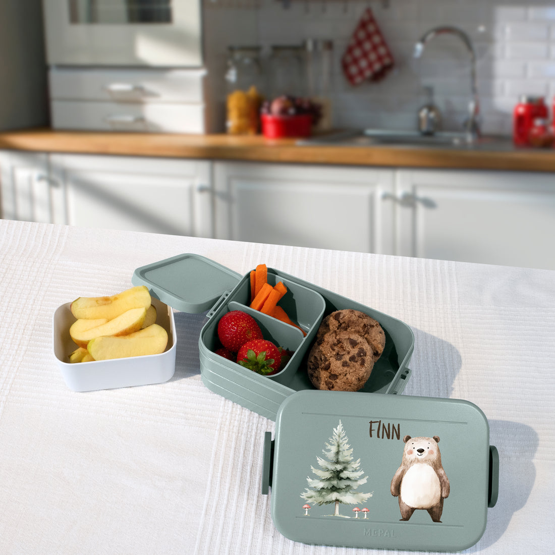 Personalisierte Brotdose für Kinder &quot;Bär&quot;