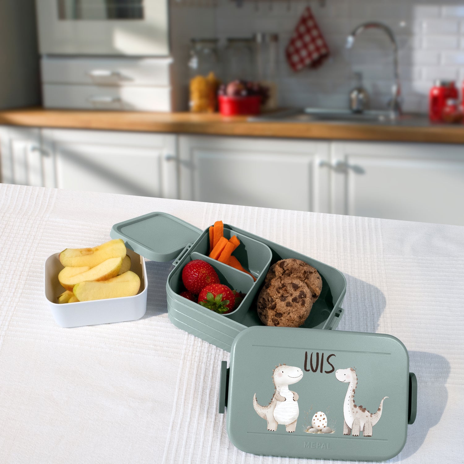 Personalisierte Brotdose für Kinder &quot;2 Dinos&quot; frei konfigurierbar