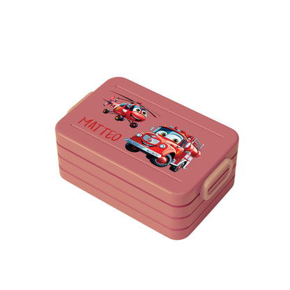 Personalisierte Brotdose für Kinder &quot;Feuerwehr&quot;