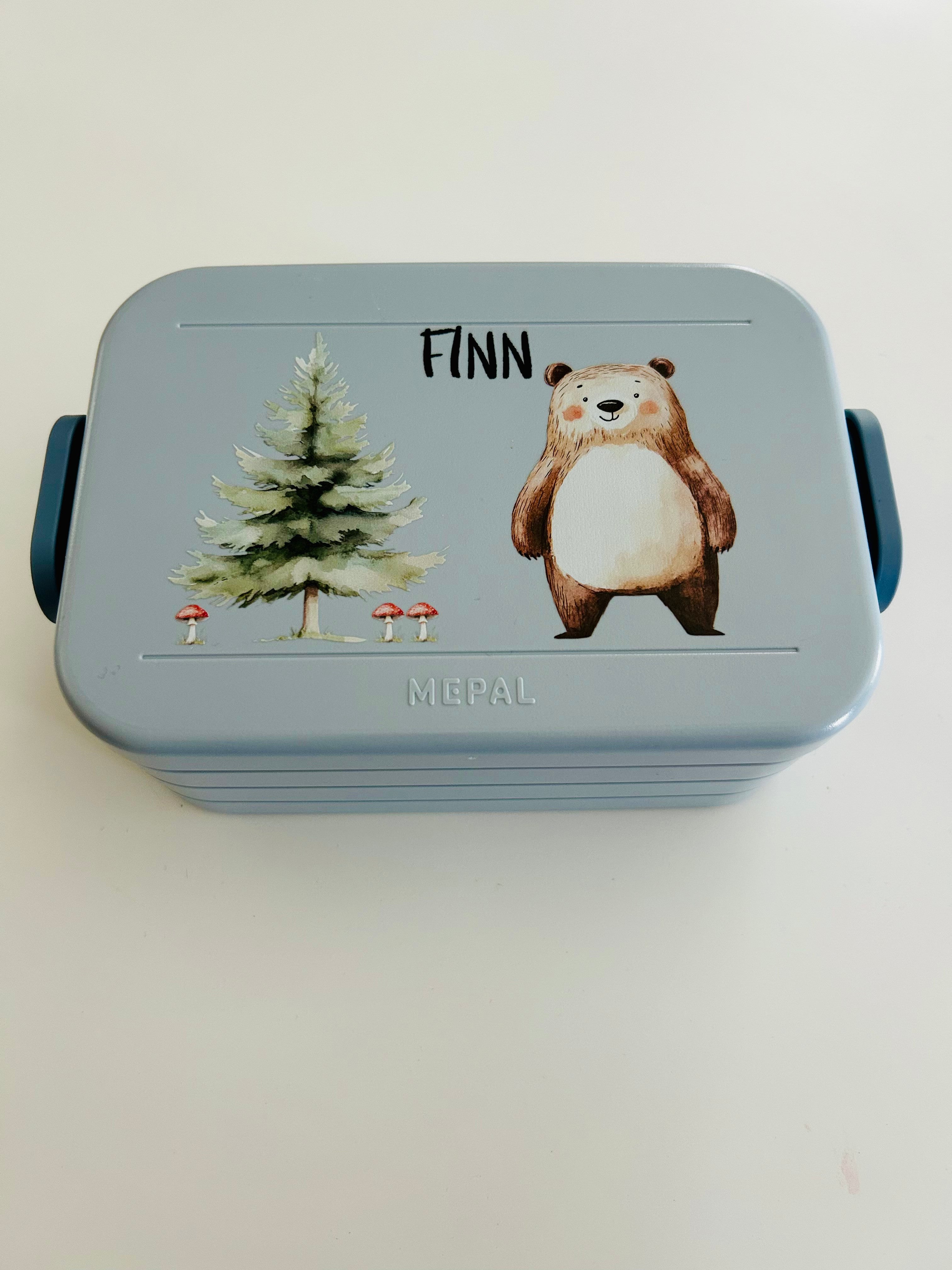 Personalisierte Brotdose für Kinder &quot;Bär&quot;