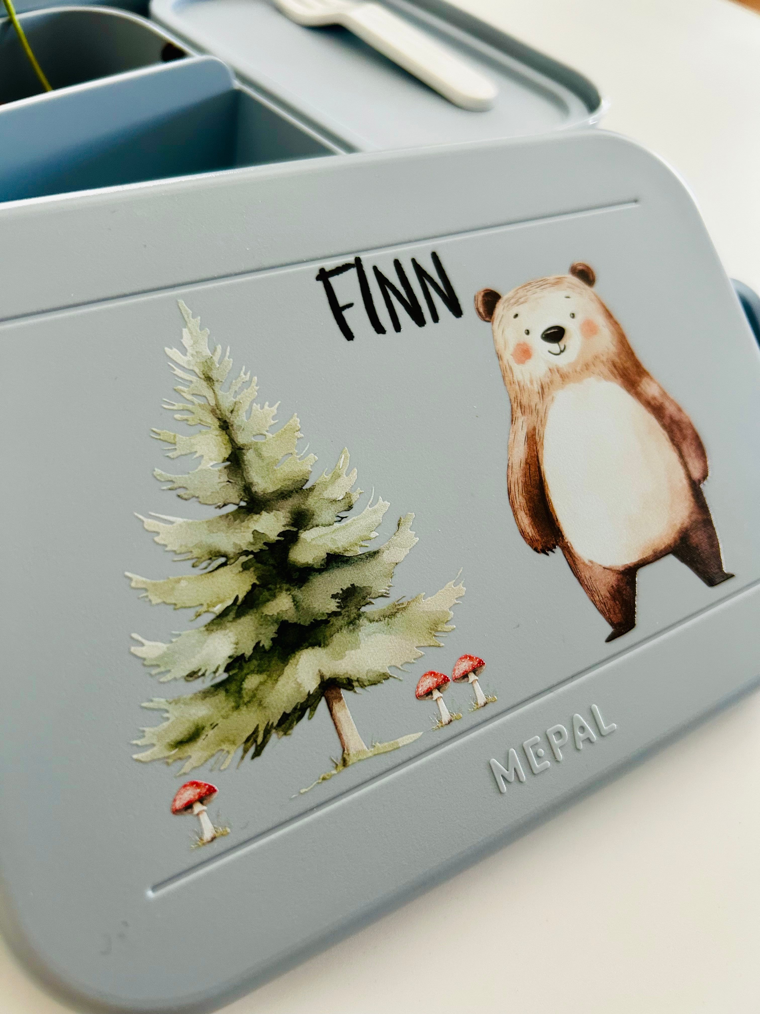 Personalisierte Brotdose für Kinder &quot;Bär&quot;