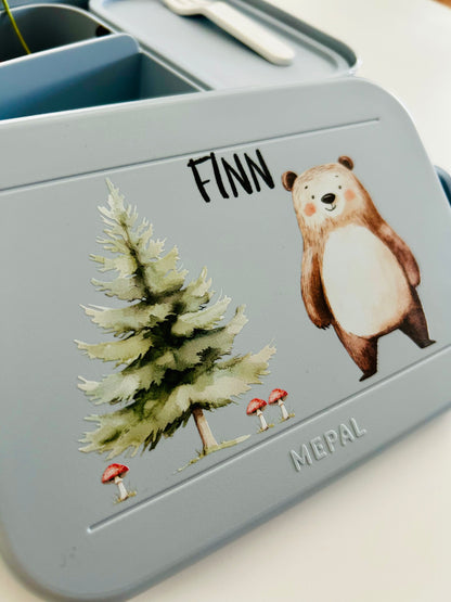 Personalisierte Brotdose für Kinder &quot;Bär&quot;