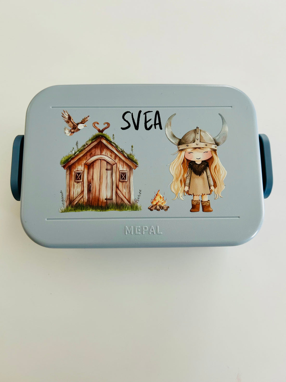 Personalisierte Brotdose für Kinder &quot;Wikinger-Mädchen&quot;