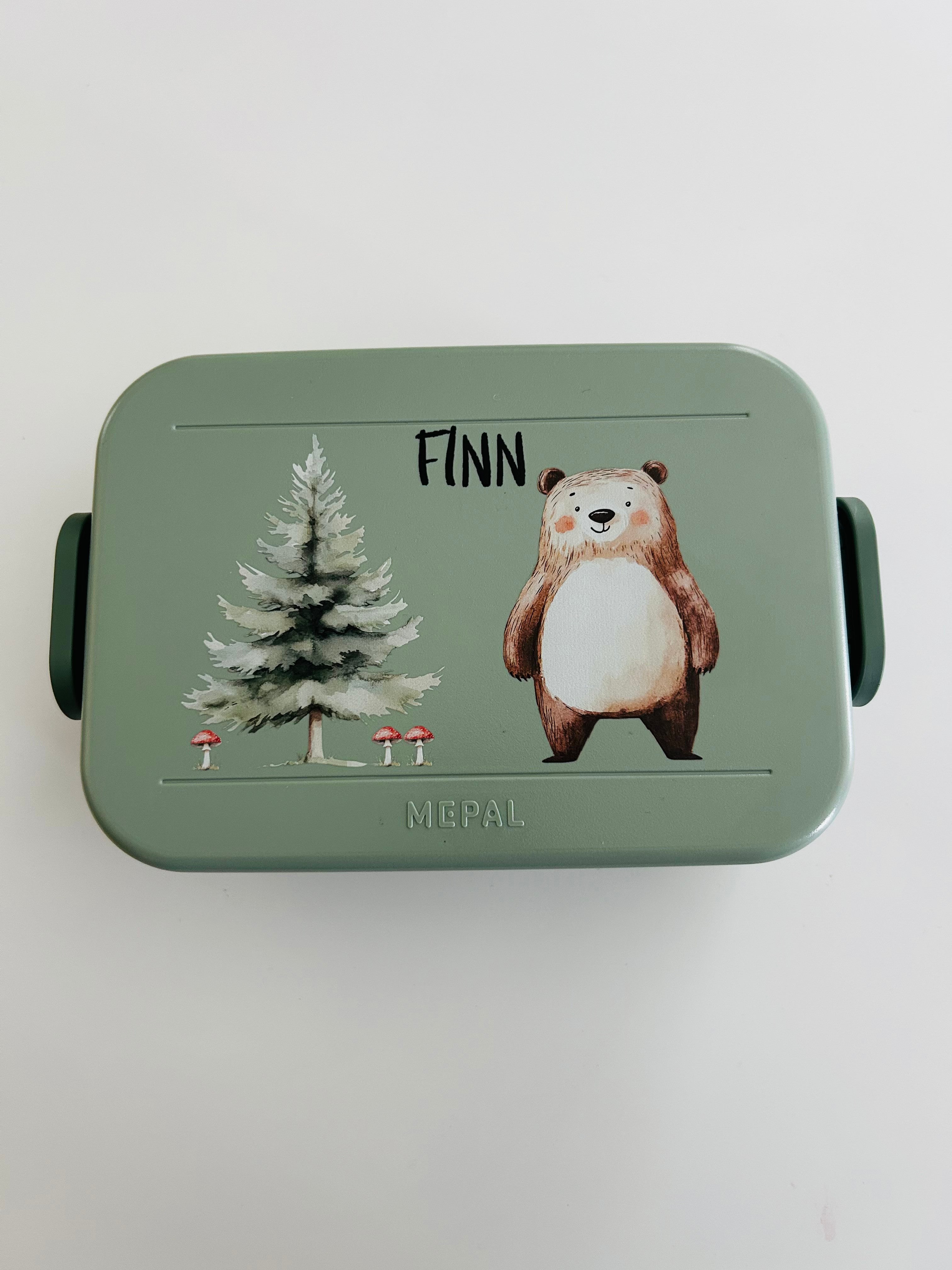 Personalisierte Brotdose für Kinder &quot;Bär&quot;