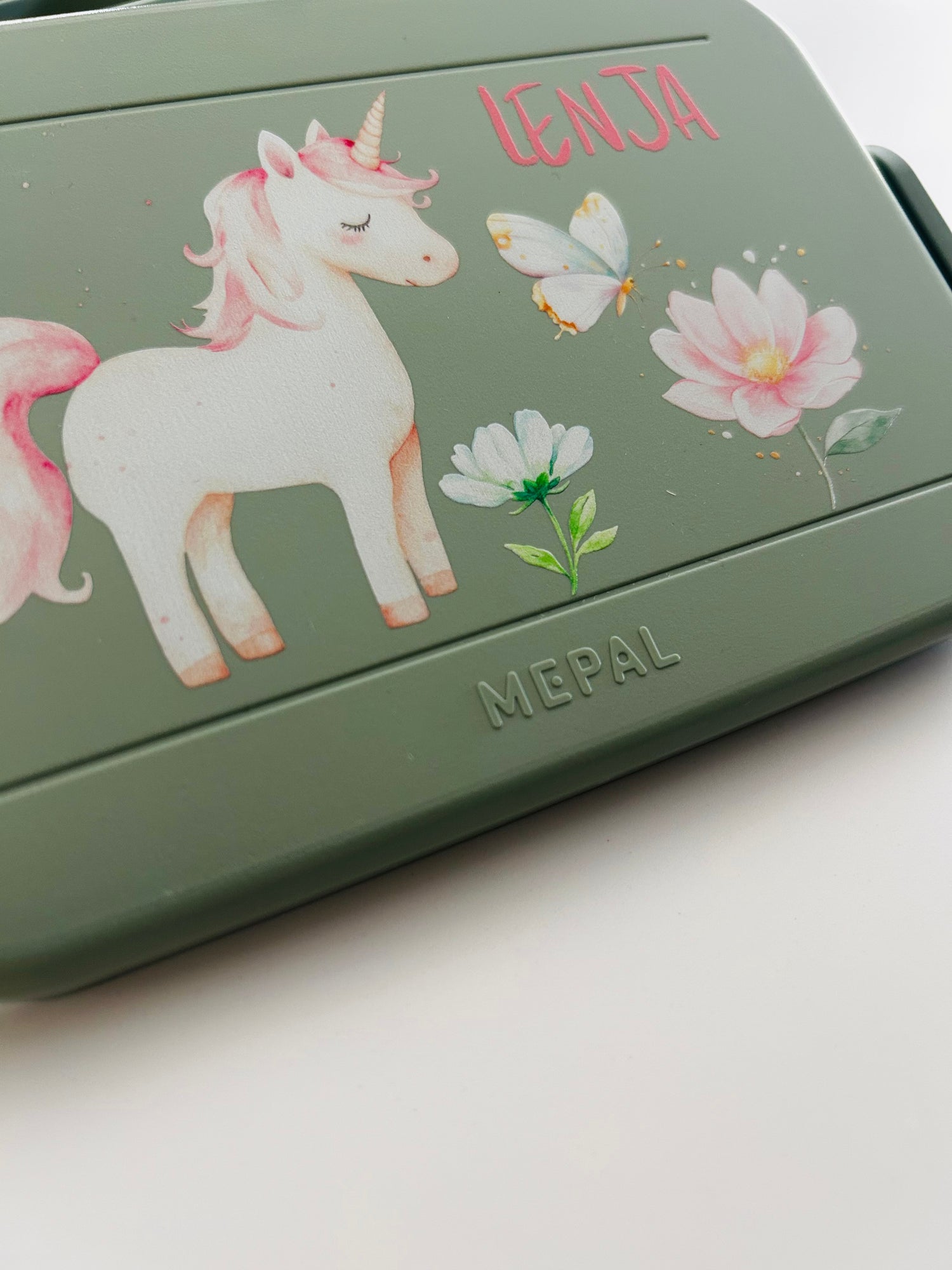 Personalisierte Brotdose für Kinder &quot;Wunscheinhorn&quot;