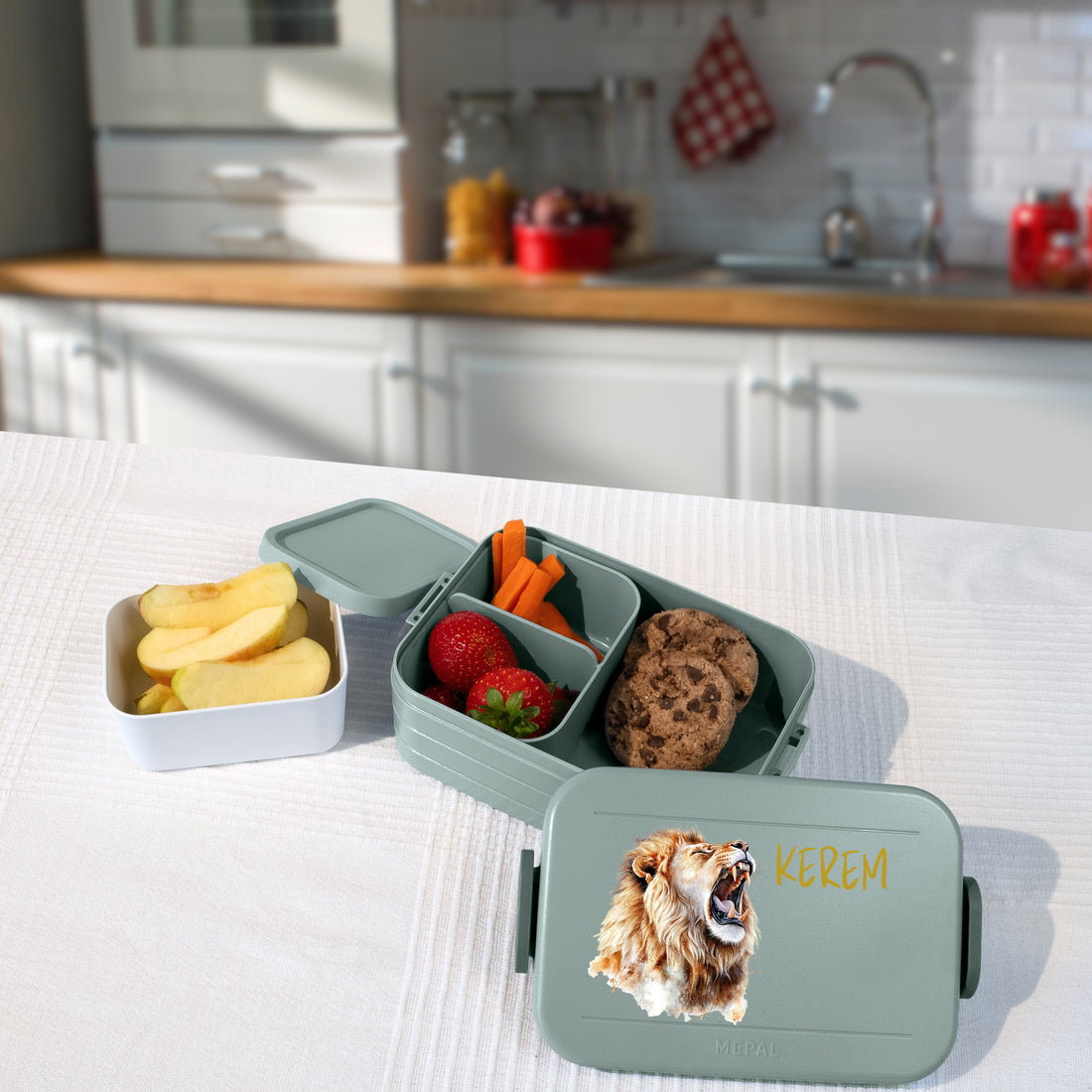 Personalisierte Brotdose für Kinder &quot;Löwe&quot;