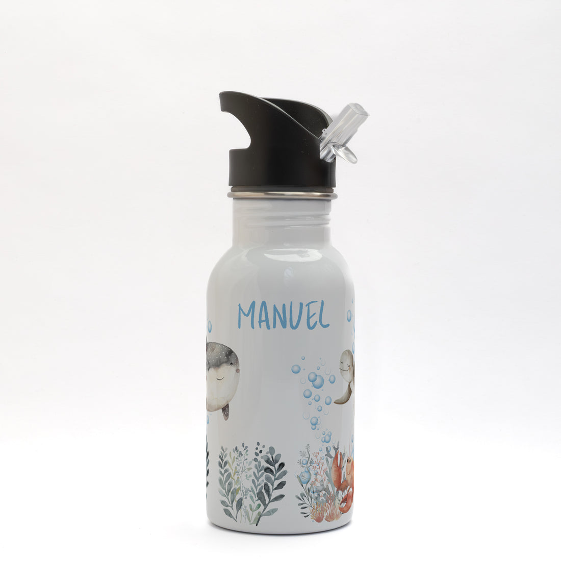 Trinkflasche mit Namen 400ml &quot;Meerestiere&quot;