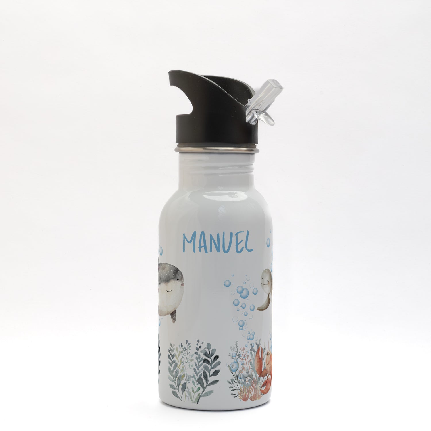 Trinkflasche mit Namen 400ml &quot;Meerestiere&quot;