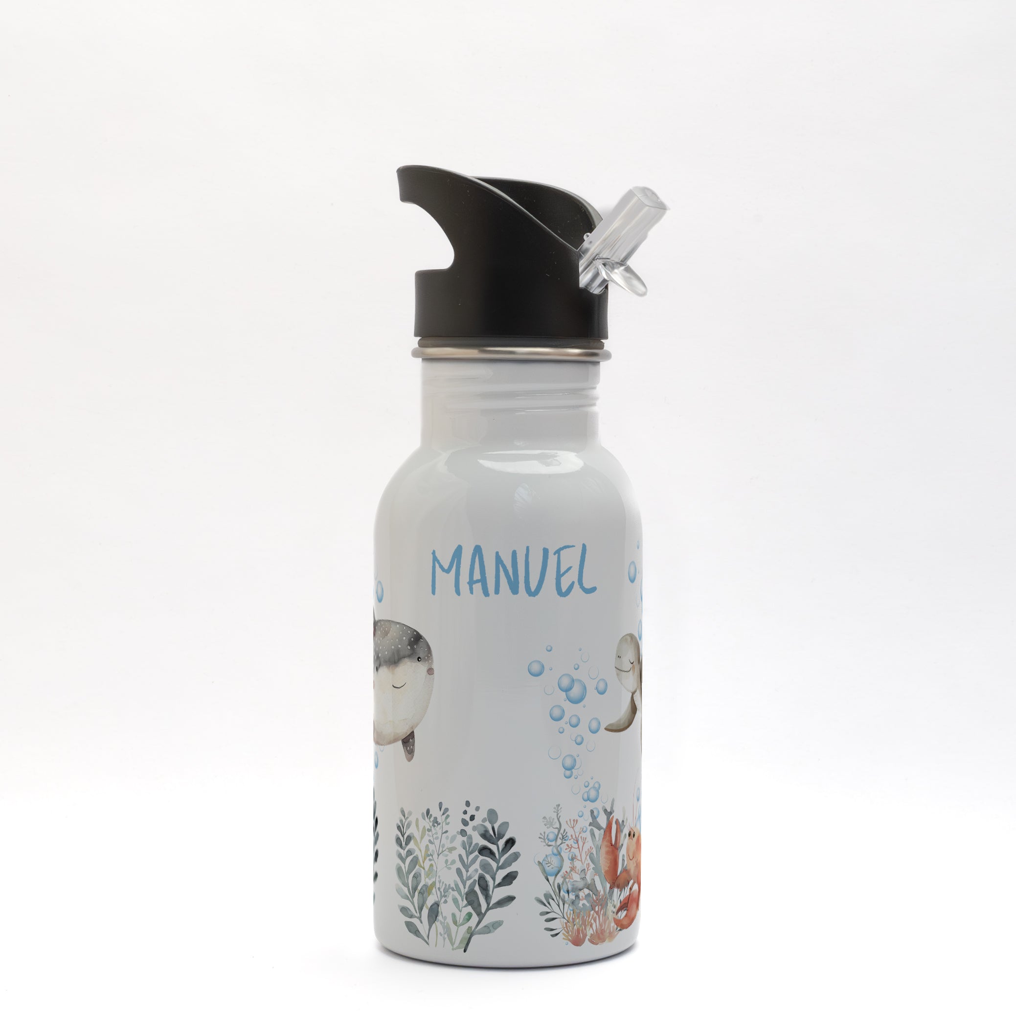 Trinkflasche mit Namen 400ml &quot;Meerestiere&quot;