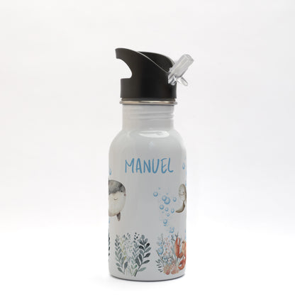 Trinkflasche mit Namen 400ml &quot;Meerestiere&quot;