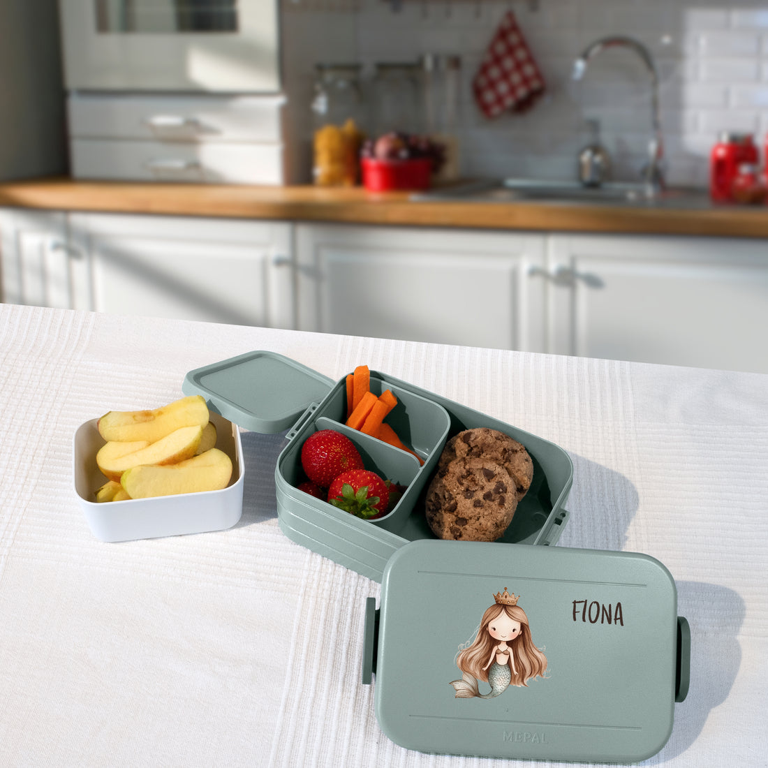 Personalisierte Brotdose für Kinder &quot;Meerjungfrau&quot; - frei konfigurierbar
