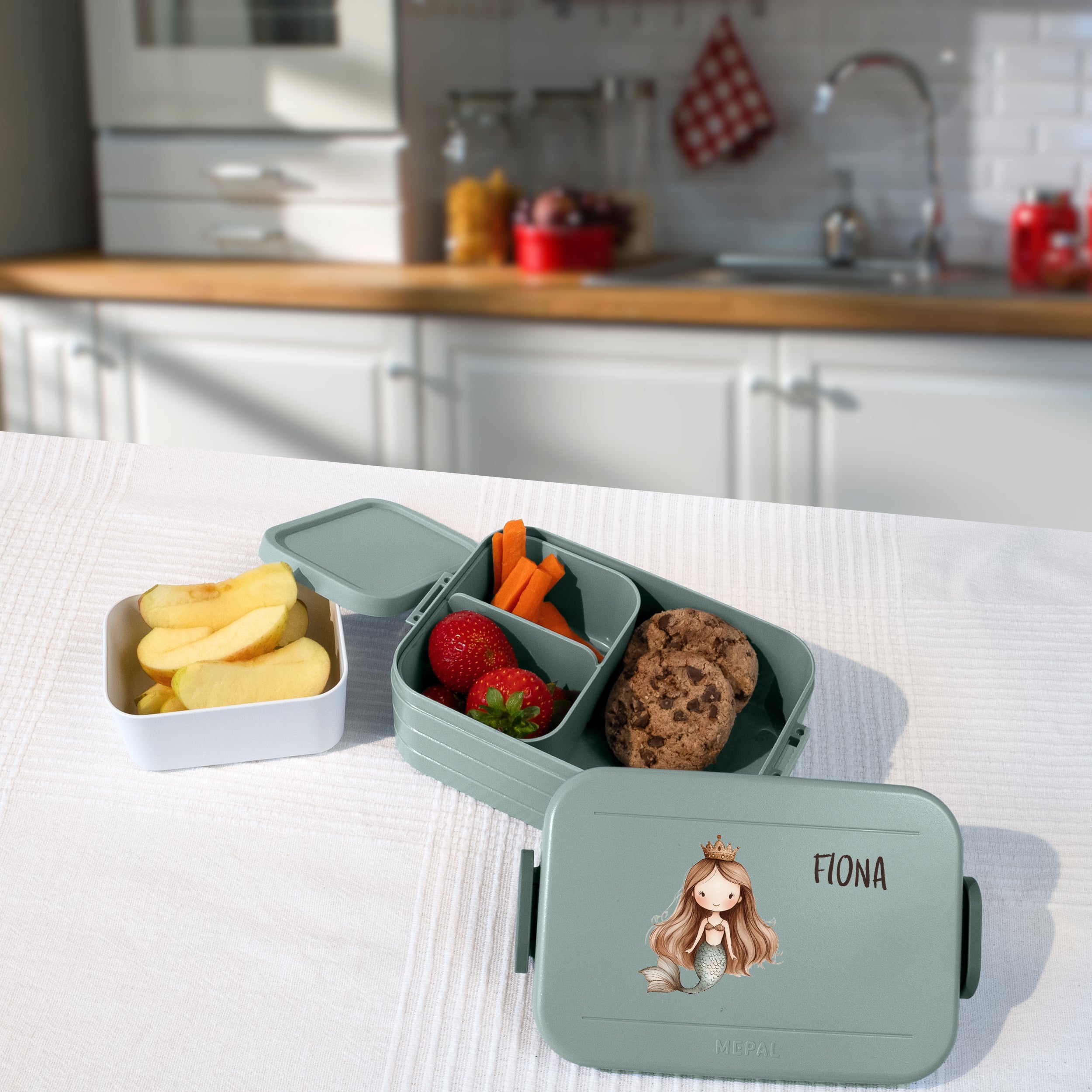 Personalisierte Brotdose für Kinder &quot;Meerjungfrau&quot; - frei konfigurierbar