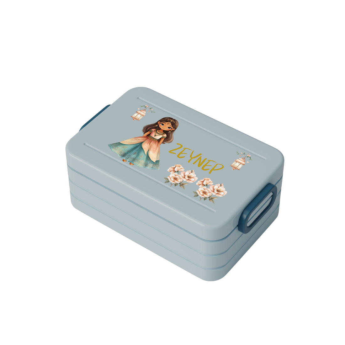 Personalisierte Brotdose für Kinder &quot;Blumenprinzessin&quot;