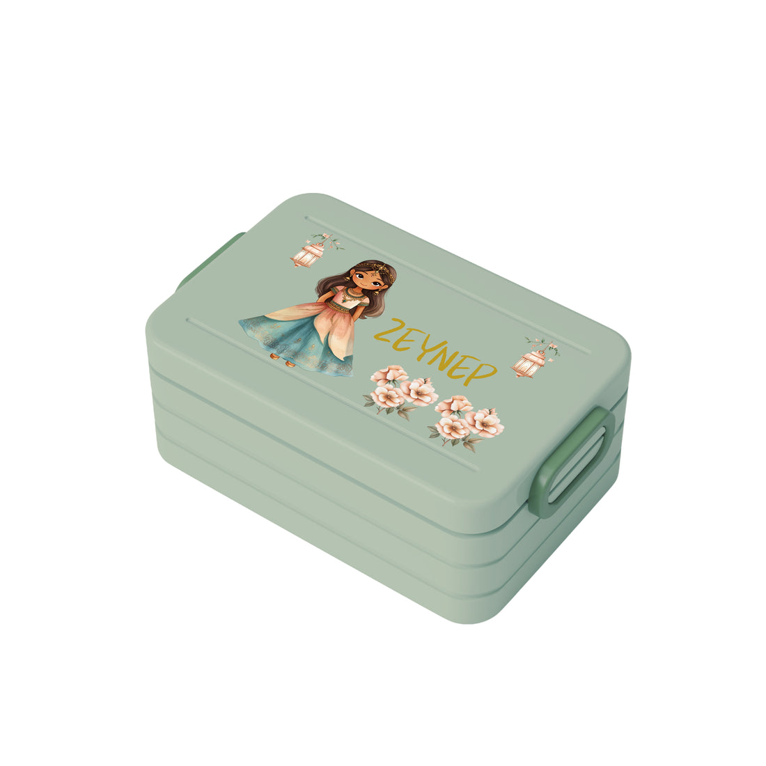 Personalisierte Brotdose für Kinder &quot;Blumenprinzessin&quot;