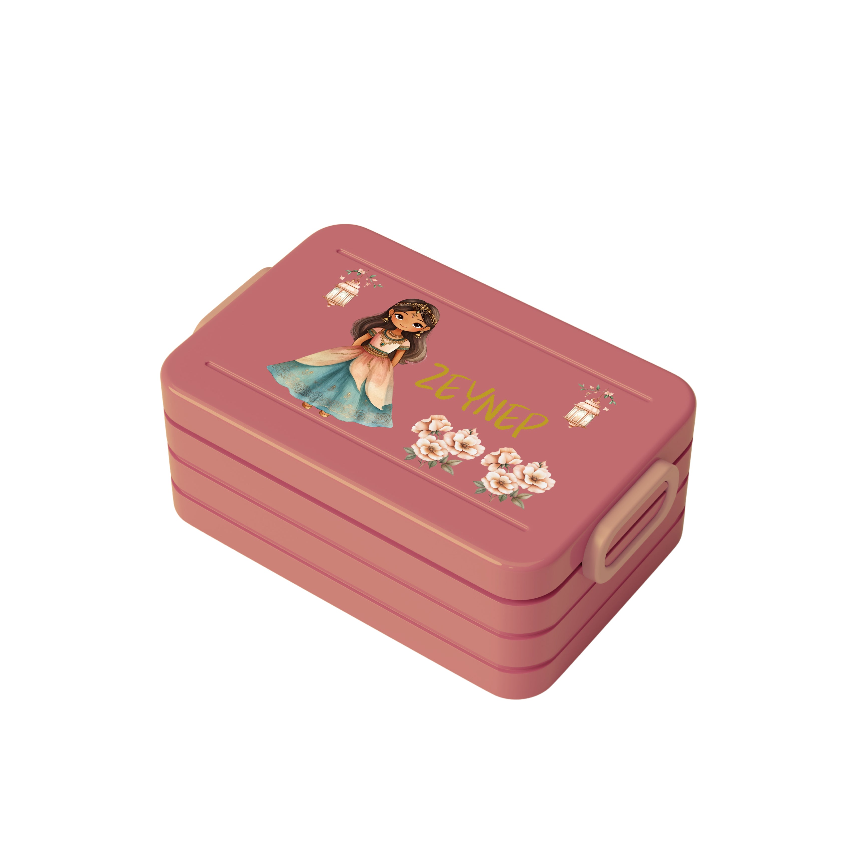 Personalisierte Brotdose für Kinder &quot;Blumenprinzessin&quot;